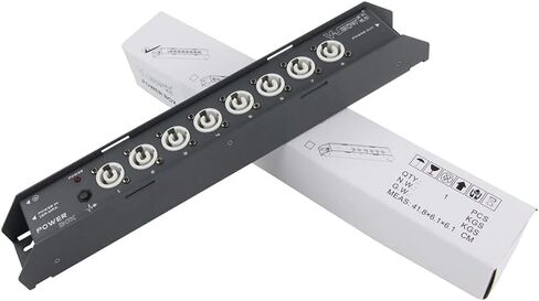 سلسلة صناديق الطاقة V-Show ذات 8 منافذ - شرائط طاقة كبيرة مدخل Powercon Blue * 1 + مخرج Powercon الأبيض * 9 لإضاءة المسرح (3PIN) in Kuwait