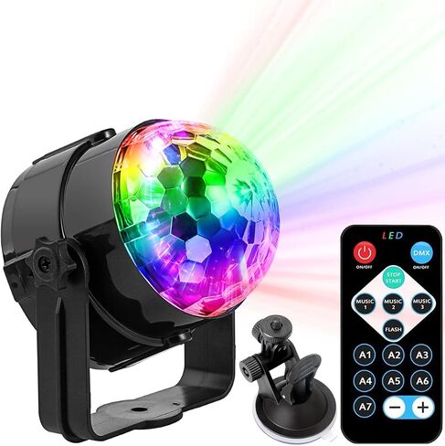 Disco Ball Party Lights Sound Activated Strobe Light with 13 ft USB Cable, Buclhoz LED Dj Stage Lighting That Sync with Music, Indoor Room Birthday Rave Outdoor Dance Show Bar Karaoke Christmas Gift in Saudi Arabia