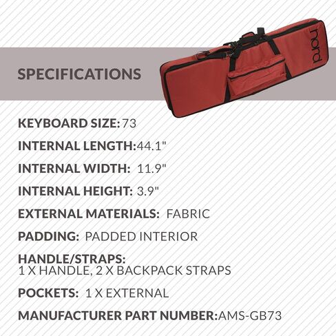 Nord Soft Case for Electro 73, Compact, Stage SW73 Keyboards (Red) in Saudi Arabia