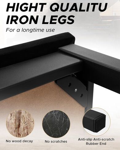 Starfavor Piano Bench with Storage Compartment, Piano Keyboard Stool with Iron Legs, Velvet Cushioned Piano Chair, Keyboard Bench Seat Color Black, STB-210 in Kuwait