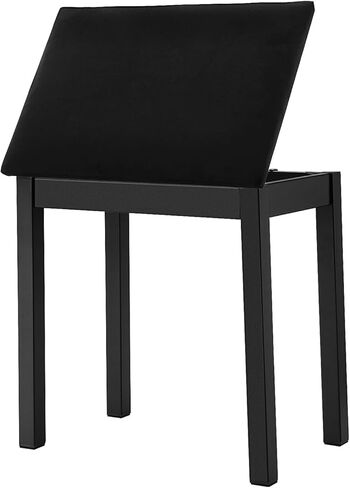 Starfavor Piano Bench with Storage Compartment, Piano Keyboard Stool with Iron Legs, Velvet Cushioned Piano Chair, Keyboard Bench Seat Color Black, STB-210 in Kuwait