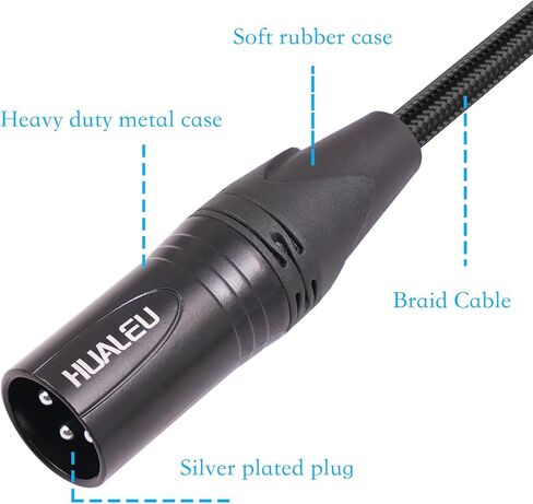 HUALEU 1FT 3-pin XLR أنثى إلى 1/8 بوصة TRS Mini Jack محول كابل، كابل محول محول صوت متوازن، XLR أنثى إلى 3.5 مم كابل محول صوت ستيريو جاك، in Kuwait