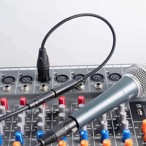 HUALEU 1FT 3-pin XLR أنثى إلى 1/8 بوصة TRS Mini Jack محول كابل، كابل محول محول صوت متوازن، XLR أنثى إلى 3.5 مم كابل محول صوت ستيريو جاك، in Kuwait