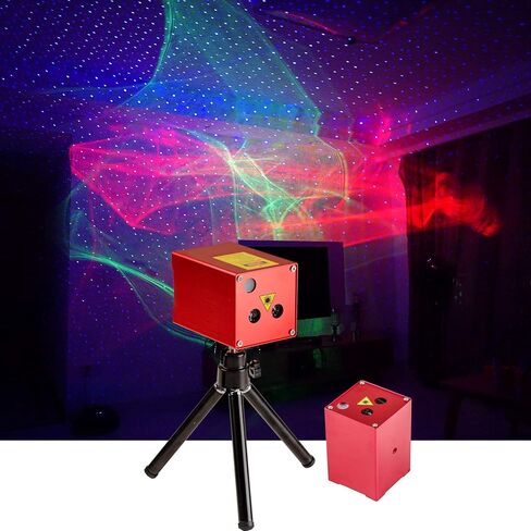 Sharelife Mini Portable RG Hypnotic Aurora Mixed Blue Star Projector Tripod USB Light مدمج 1200MA بطارية قابلة للشحن للمنزل والحفلات DJ تأثير إضاءة المسرح الخارجي DP-AS100 in Kuwait