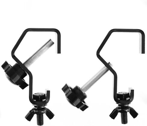 QWORK Stage Light Clamp Truss Clamps, 10 Pack Heavy Duty Metal Truss Hook C Clamp, 44 lbs Load, Fit 1-1-1/8 inches (25-30 mm) OD Tube, for DJ Par Light Spot Lights in Saudi Arabia