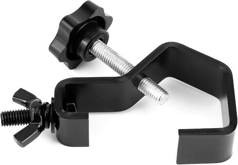 QWORK Stage Light Clamp Truss Clamps, 10 Pack Heavy Duty Metal Truss Hook C Clamp, 44 lbs Load, Fit 1-1-1/8 inches (25-30 mm) OD Tube, for DJ Par Light Spot Lights in Saudi Arabia