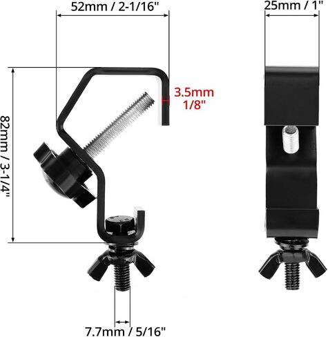 QWORK Stage Light Clamp Truss Clamps, 10 Pack Heavy Duty Metal Truss Hook C Clamp, 44 lbs Load, Fit 1-1-1/8 inches (25-30 mm) OD Tube, for DJ Par Light Spot Lights in Saudi Arabia