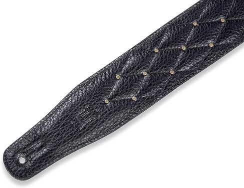 حزام جيتار جلدي من Levy's مقاس 2.5 بوصة، تصميم معنقدة؛ عنابي ونحاسي (MG26DS-BRG_ABR) in Kuwait