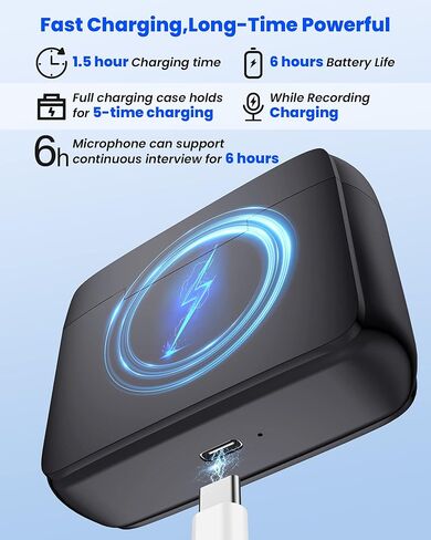 ميكروفون لافالير لاسلكي من Askshy لأجهزة iPhone iPad، 2 ميكروفون صغير مع علبة شحن، ميكروفون لاسلكي لتسجيل الفيديو، مدونة الفيديو، المقابلة، Tiktok، YouTube in Kuwait