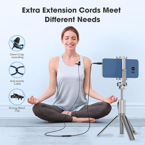 مجموعة ميكروفون لافالير سلكي مزدوج للمقابلات، ميكروفون احترافي بمشبك 3.5 ملم للجوال والكاميرا واللابتوب، حزمة ميكروفون خارجي متعدد الاتجاهات لASMR وتسجيل الفيديو واليوتيوب in Kuwait