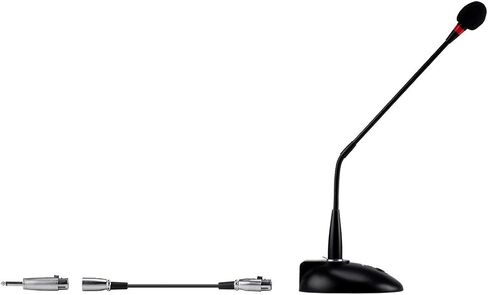 Tascam TM-95GN ميكروفون مكثف لسطح المكتب معقوفة باللون الأسود ومونوبرايس 114891 ميكروفون تجاري لسطح المكتب مع زر تشغيل/إيقاف (بدون شعار)، أسود in Kuwait