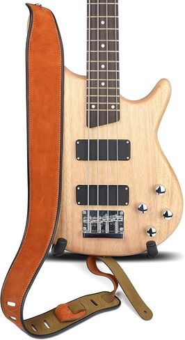 حزام جيتار جلدي من CLOUDMUSIC للجيتار الكهربائي والصوتي والكلاسيكي والباس (بني كلاسيكي) in Kuwait