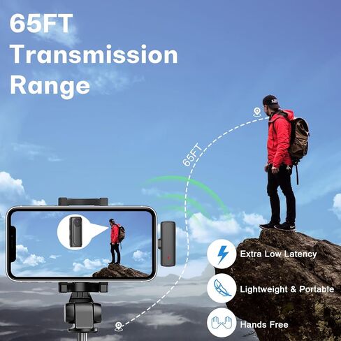 MAYBESTA Wireless Lavalier Microphone for iPhone iPad - Mini Phone Mic with Charging Case for Video Recording - 2 Clip on Lapel Microphones for YouTube Vlogging Interview in Kuwait