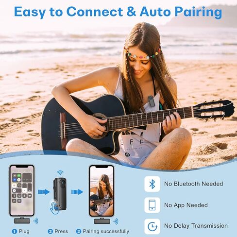 MAYBESTA Wireless Lavalier Microphone for iPhone iPad - Mini Phone Mic with Charging Case for Video Recording - 2 Clip on Lapel Microphones for YouTube Vlogging Interview in Kuwait