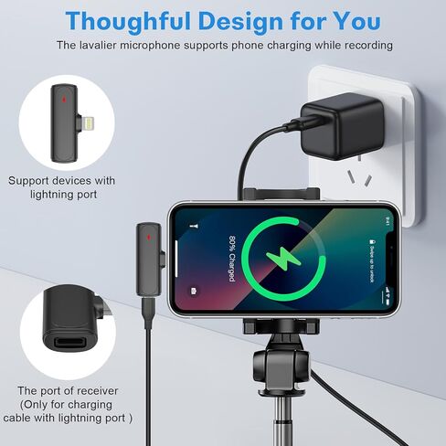 MAYBESTA Wireless Lavalier Microphone for iPhone iPad - Mini Phone Mic with Charging Case for Video Recording - 2 Clip on Lapel Microphones for YouTube Vlogging Interview in Kuwait