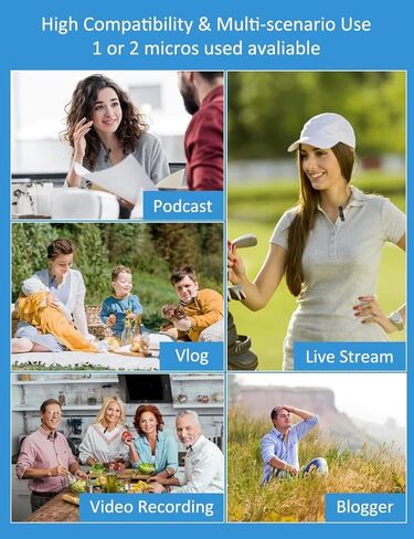 ميكروفون HUACAM اللاسلكي للكاميرا/GoPro/الكمبيوتر/الكمبيوتر المحمول/MacBook/الهاتف، ميكروفون احترافي بمشبك لتسجيل الفيديو، YouTube، Vlog، Tiktok، المقابلة in Kuwait