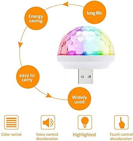 NARFIRE التحكم في الصوت USB مصباح LED صغير المرحلة ضوء K Gebao Music KTV الجو المنزلي كريستال ديسكو ضوء in Kuwait