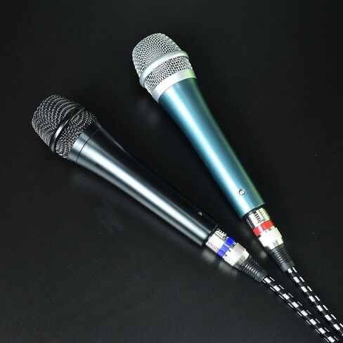 كابلات ميكروفون قصيرة XLR من Mugteeve بطول 3.3 أقدام، كابل صوت ميكروفون XLR متوازن 3 سنون عالي التحمل ذكر إلى أنثى، مجدول من النايلون، محمي OFC، لكابل تصحيح مكبر الصوت، عبوتان in Kuwait