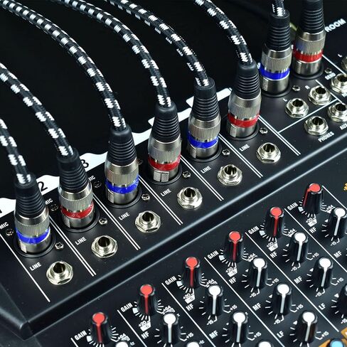 كابلات ميكروفون قصيرة XLR من Mugteeve بطول 3.3 أقدام، كابل صوت ميكروفون XLR متوازن 3 سنون عالي التحمل ذكر إلى أنثى، مجدول من النايلون، محمي OFC، لكابل تصحيح مكبر الصوت، عبوتان in Kuwait