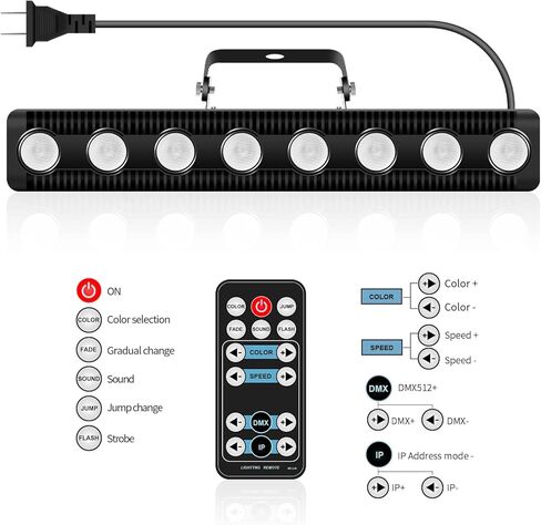 Wall Washer Lights 45W 8 LED RGBW Dimmable Stage Lights DMX Control Dj Lights Stage Lighting - for Indoor Disco Party Church Birthday Bar Wedding in Kuwait