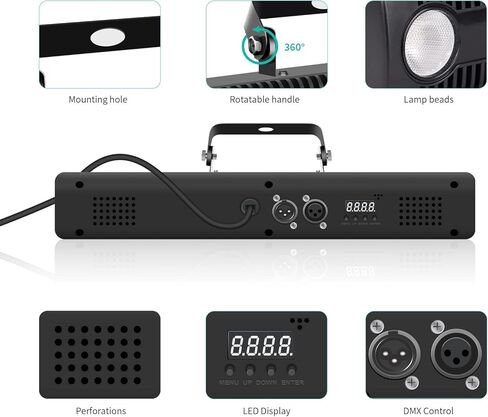 Wall Washer Lights 45W 8 LED RGBW Dimmable Stage Lights DMX Control Dj Lights Stage Lighting - for Indoor Disco Party Church Birthday Bar Wedding in Kuwait