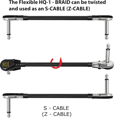Diginex 6 وحدات - 4 بوصة - Audioblast HQ-1-BRAID (أسود) - مرن - مزدوج الحماية (100%) - كابل تصحيح دواسة تأثيرات الآلة مع ¼ بوصة (6.35 مم) منخفض المستوى، مقابس R/A Pancake TS & التمهيد الواقي in Kuwait