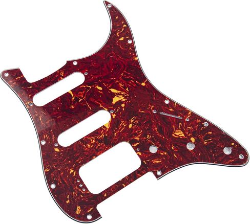 1Pcs Yootones 11 Hole Round Corner Strat HSS Pickguard Guitar BackPlate Set with Pickguard Screws Compatible with USA/Mexican Stratocaster Mounting Open Pickup (4Ply Gray Pearl) in Kuwait