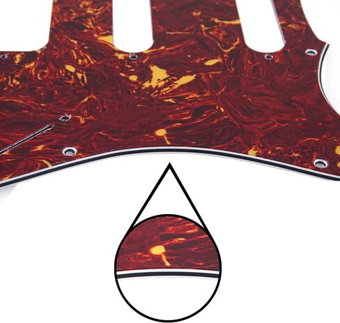 1Pcs Yootones 11 Hole Round Corner Strat HSS Pickguard Guitar BackPlate Set with Pickguard Screws Compatible with USA/Mexican Stratocaster Mounting Open Pickup (4Ply Gray Pearl) in Kuwait