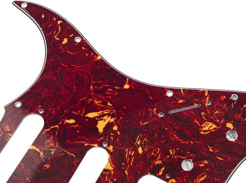 1Pcs Yootones 11 Hole Round Corner Strat HSS Pickguard Guitar BackPlate Set with Pickguard Screws Compatible with USA/Mexican Stratocaster Mounting Open Pickup (4Ply Gray Pearl) in Kuwait