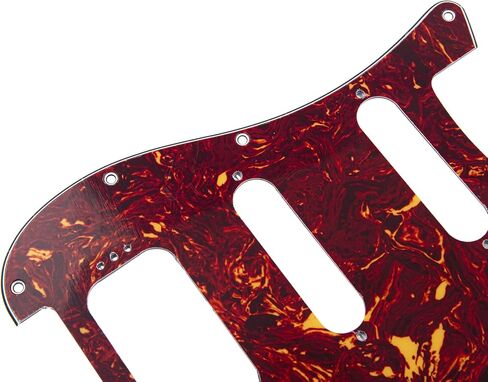 1Pcs Yootones 11 Hole Round Corner Strat HSS Pickguard Guitar BackPlate Set with Pickguard Screws Compatible with USA/Mexican Stratocaster Mounting Open Pickup (4Ply Gray Pearl) in Kuwait