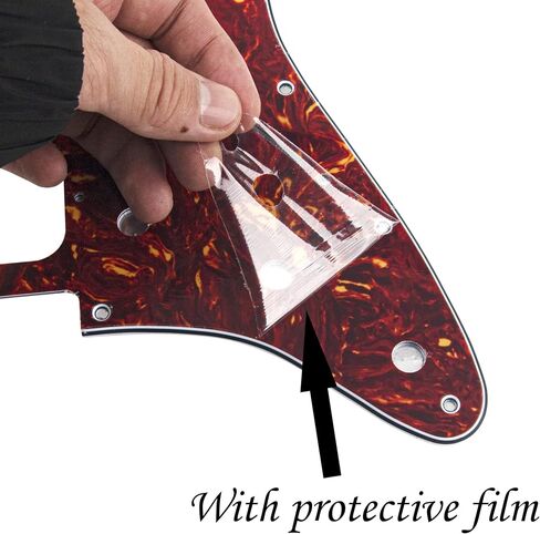 1Pcs Yootones 11 Hole Round Corner Strat HSS Pickguard Guitar BackPlate Set with Pickguard Screws Compatible with USA/Mexican Stratocaster Mounting Open Pickup (4Ply Gray Pearl) in Kuwait