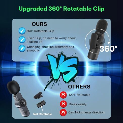 MAYBESTA Wireless Lavalier Microphone for iPhone iPad - Phone Microphones with Charging Case - Clip on Lapel Mini Mic for Video Recording YouTube Vlogging Interview Live Streaming in Kuwait