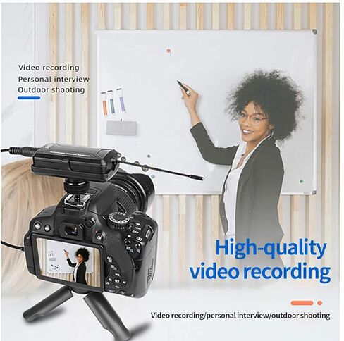 Depusheng نظام ميكروفون لاسلكي Lavalier ميكروفون مع بوديباك قابل لإعادة الشحن وجهاز استقبال هاتف صغير لاسلكي لكاميرات SLR in Kuwait