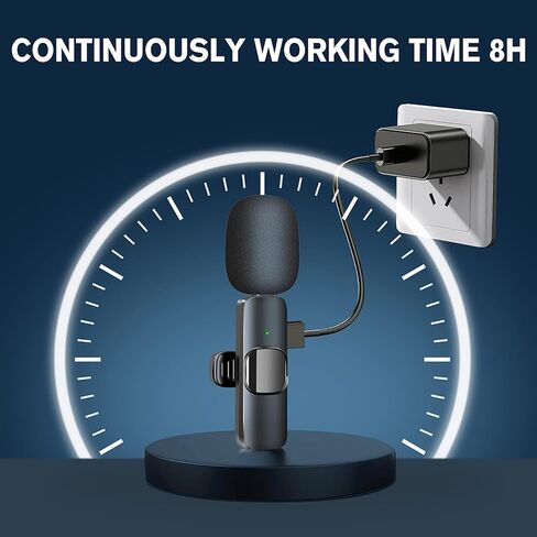 KDKS 2 Pack Wireless Lavalier Microphone for iPhone，Cordless Double Mics Plug and Pick-up,Microphone with Built-in Noise-canceling Chip 8H Working Time for iPhone Video Recording,YouTube,TikTok in Kuwait