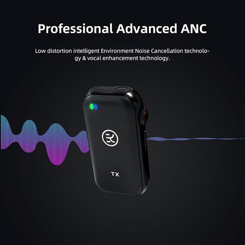 Kinglucky Wireless Lavalier Microphone, with Professional ANC Noise Reduction, Charging Case, 10H Battery Life, 80m(262FT), Wireless Microphone for DSLR Camera, iPhone, Android, PC, Live Streaming in Kuwait