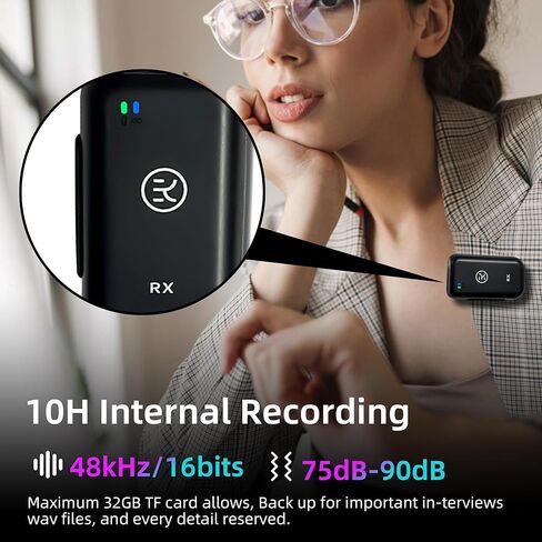 Kinglucky Wireless Lavalier Microphone, with Professional ANC Noise Reduction, Charging Case, 10H Battery Life, 80m(262FT), Wireless Microphone for DSLR Camera, iPhone, Android, PC, Live Streaming in Kuwait