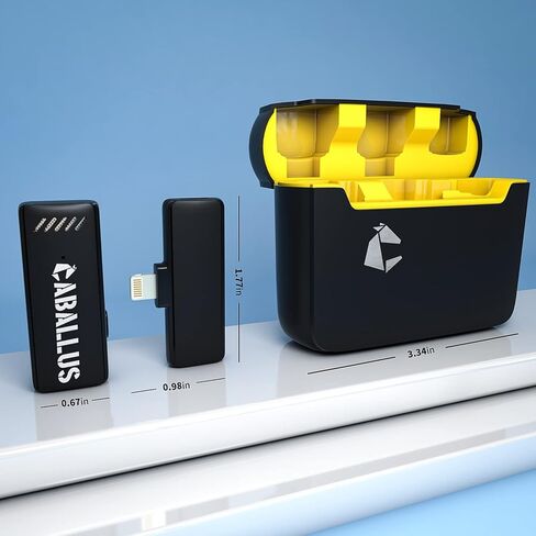 ميكروفونات لافالير لاسلكية من كابالوس لاجهزة ايفون وايباد واندرويد مع حافظة شحن، ميكروفون لاسلكي احترافي لتيك توك ويوتيوب والبث المباشر وتسجيل الفيديو in Kuwait