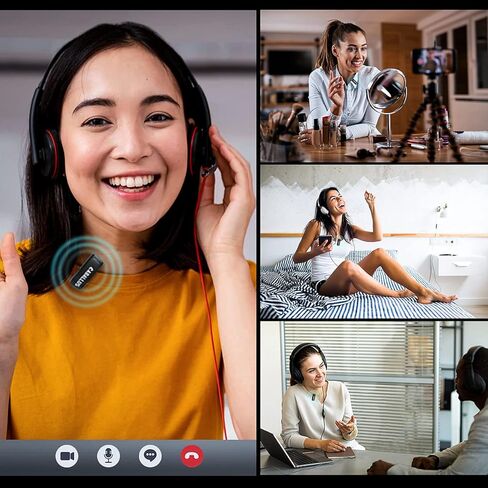 ميكروفونات لافالير لاسلكية من كابالوس لاجهزة ايفون وايباد واندرويد مع حافظة شحن، ميكروفون لاسلكي احترافي لتيك توك ويوتيوب والبث المباشر وتسجيل الفيديو in Kuwait