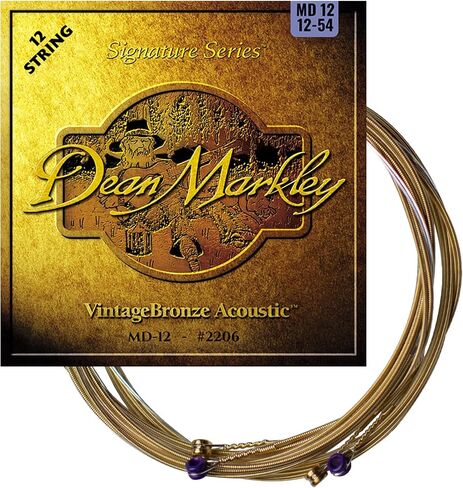 Dean Markley Signature Vintage Bronze Acoustic Guitars 12 Strings Set, 11-50 Acoustic Guitar Strings Medium Light with Superior Tone Quality & Long Lasting Peformance, Made in the USA in Kuwait