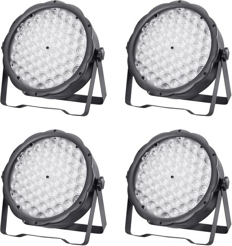 BETOPPER DJ Par Light 60 LED RGB 95W Slim Strobe Stage Wash Lighting Uplight DMX Disco Party Lights لحدث الكنيسة، عيد الميلاد، الزفاف، الأحداث المدرسية، DJ المحمول، عرض الموسيقى الحية وما إلى ذلك (4 حزم) in Kuwait