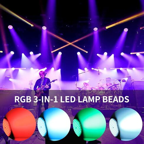 BETOPPER DJ Par Light 60 LED RGB 95W Slim Strobe Stage Wash Lighting Uplight DMX Disco Party Lights لحدث الكنيسة، عيد الميلاد، الزفاف، الأحداث المدرسية، DJ المحمول، عرض الموسيقى الحية وما إلى ذلك (4 حزم) in Kuwait
