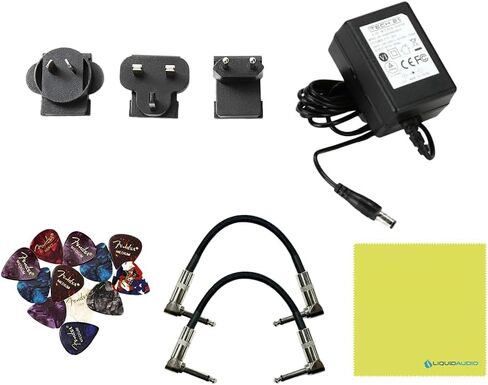 Tech 21 FL5-V2 Fly Rig 5 V2 Multi-Effects Pedal XLR Output Bundle w/ 2x Strukture S6P48 Woven Right Angle Patch Cables, 12x Fender Picks and Liquid Audio Polishing Cloth in Saudi Arabia