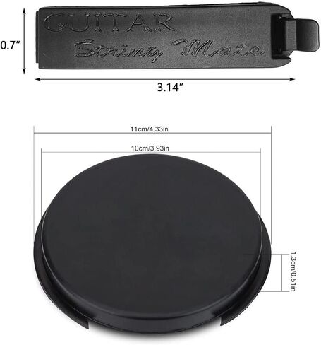 TUOREN 2PCS Soundhole Cover + String Silencer Rubber Acoustic Guitar Mute Silencer Feedback Buster Fit 4 inch Soundhole (Brown) in Kuwait