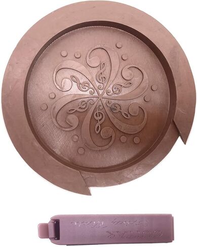 TUOREN 2PCS Soundhole Cover + String Silencer Rubber Acoustic Guitar Mute Silencer Feedback Buster Fit 4 inch Soundhole (Brown) in Kuwait