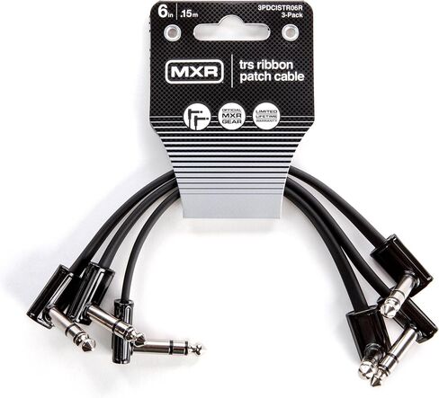 كابل توصيل JIM DUNLOP MXR Ribbon TRS بطول 6 بوصات | 15 سم - 3 حزم، زاوية قائمة 1/4 بوصة (3PDCISTR06R) in Saudi Arabia