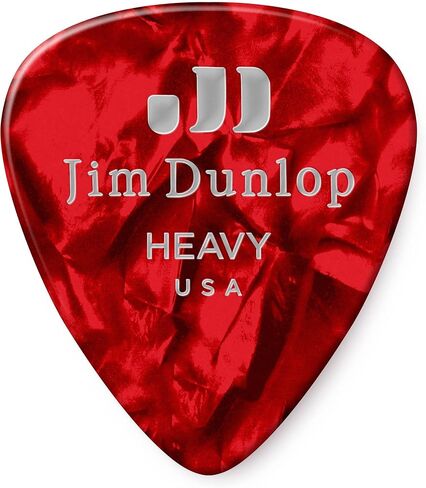 JIM DUNLOP Classic Celluloid Red Pearloid Guitar Picks, Heavy, 12 Pack in Saudi Arabia