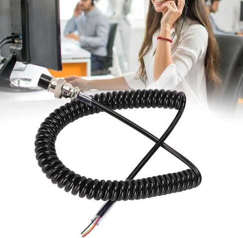 GOWENIC CB/HAM Radio Microphone Cable Replacement, Handy Extension Microphone Cord with Prewired 4 Pin Connector, Radio Transceiver Equipment Microphone Reinforced Cable, Extendable 180cm/70.8in in Saudi Arabia