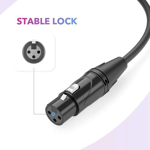 Sovvid أنثى XLR إلى 1/4 (6.35 مم) TRS جاك كابل ميكروفون متوازن 10FT، TRS إلى XLR أنثى كابل سلك ميكروفون للميكروفون الديناميكي in Kuwait