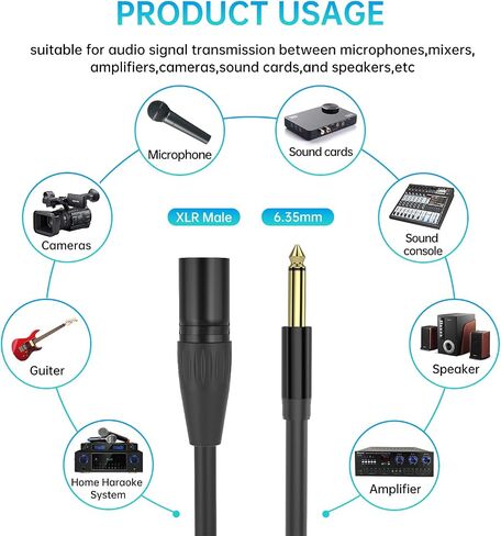 Yinker XLR to 3.5mm - 10ft/1pack, 1/8 Inch TRS to XLR Female Balanced Stereo Microphone Cable 1/8 to XLR Mic Cord in Kuwait