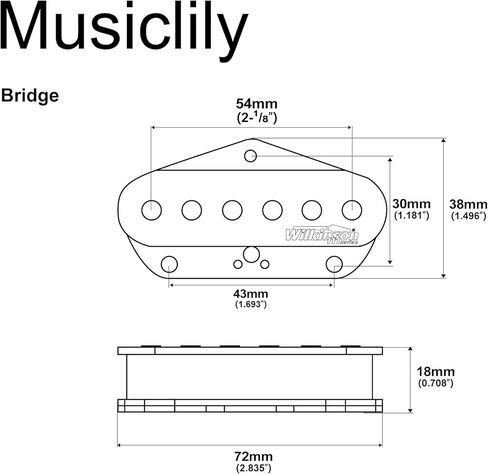 Wilkinson M Series WOV Classical Vintage Style Alnico 5 Guitar Tele Single Coil Bridge Pickup for Telecaster Electric Guitar, Black in Saudi Arabia